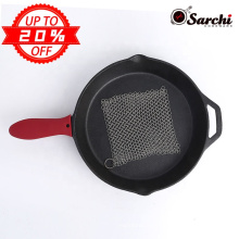 Seasoned With Silicone Hot Handle Holder ,Steel Scrubber- 12 inch Cast Iron Skillet